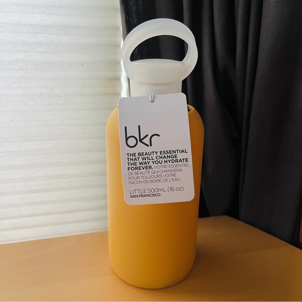 bkr Goldie Little 16oz Glass Water Bottle Gold Yellow